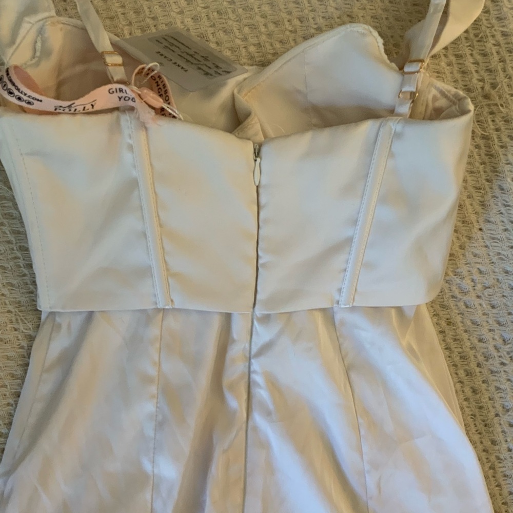 Oh Polly Delphine White Ivory Silky Corset Mini Dress Bridal NWT Size 0 - Picture 11 of 12